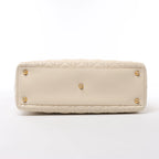 Bolso de hombro grande de lona Dior Book Tote en negro y blanco