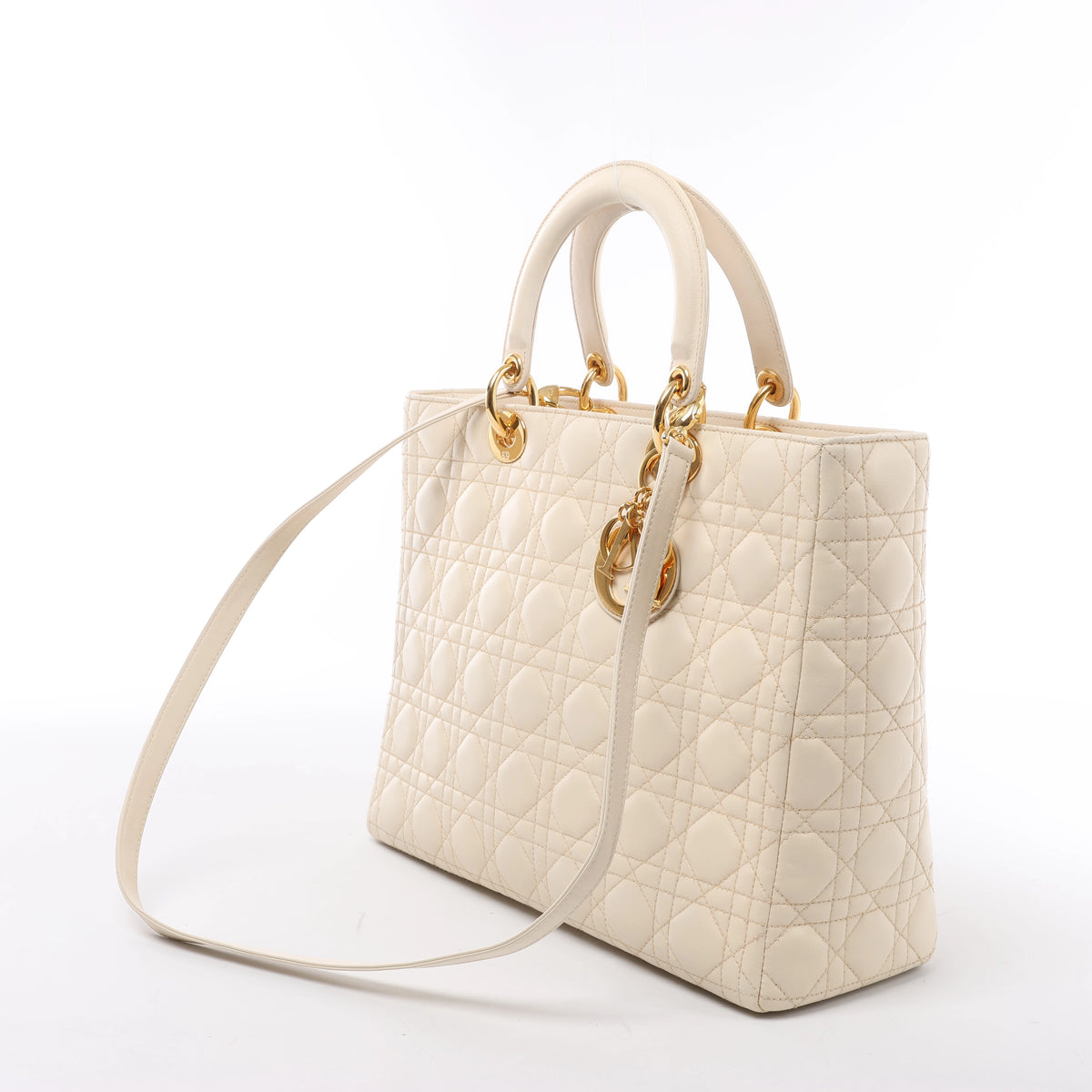 Bolso de hombro grande de lona Dior Book Tote en negro y blanco