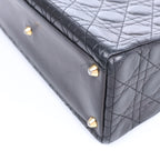 Christian Dior Lady Dior Large Cannage Leather 2Way Handbag in Black