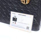 Christian Dior Lady Dior Large Cannage Leather 2Way Handbag in Black