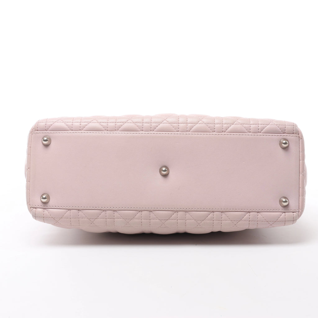 Christian Dior Lady Dior Large Cannage Leather 2Way Handbag in Pink