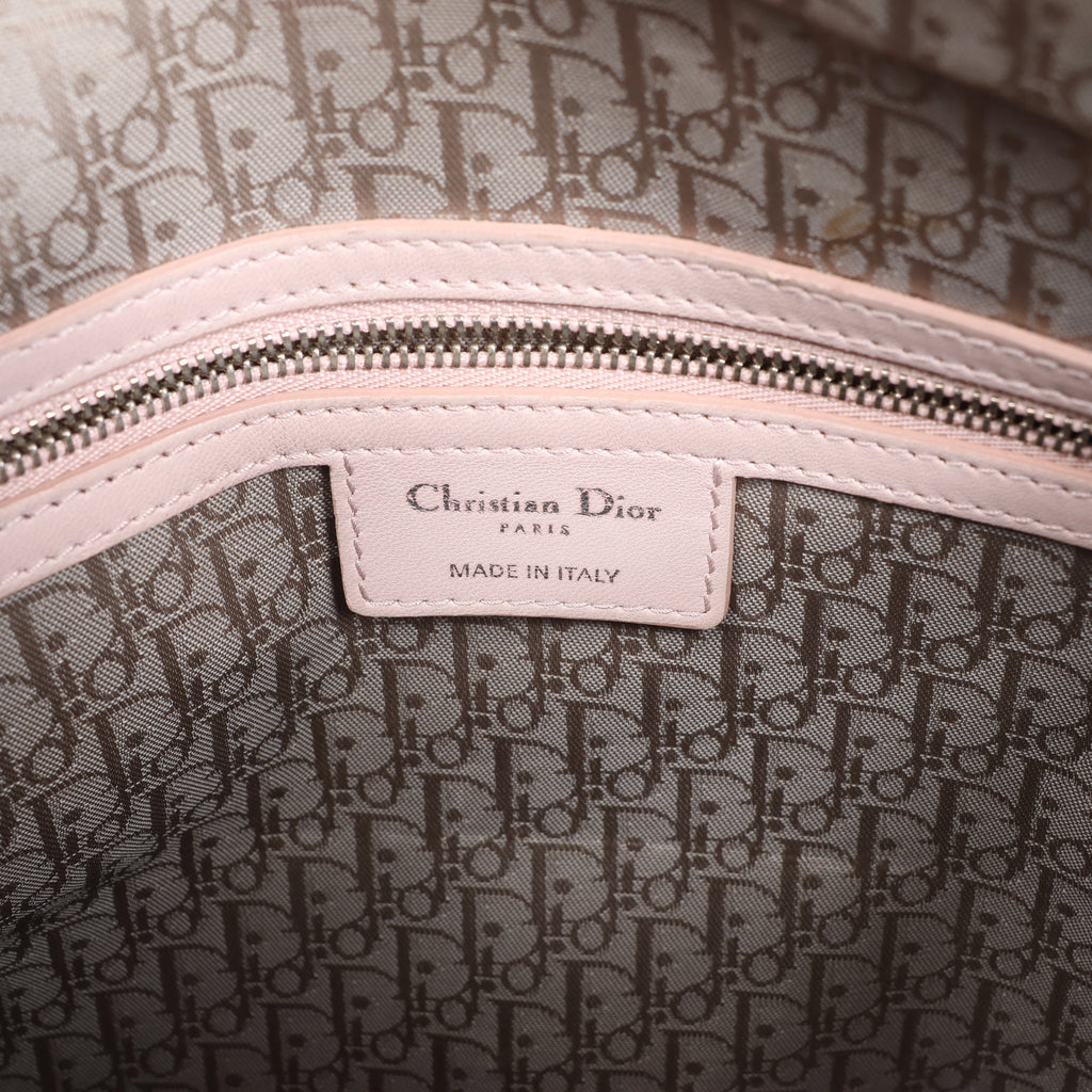 Christian Dior Lady Dior Large Cannage Leather 2Way Handbag in Pink