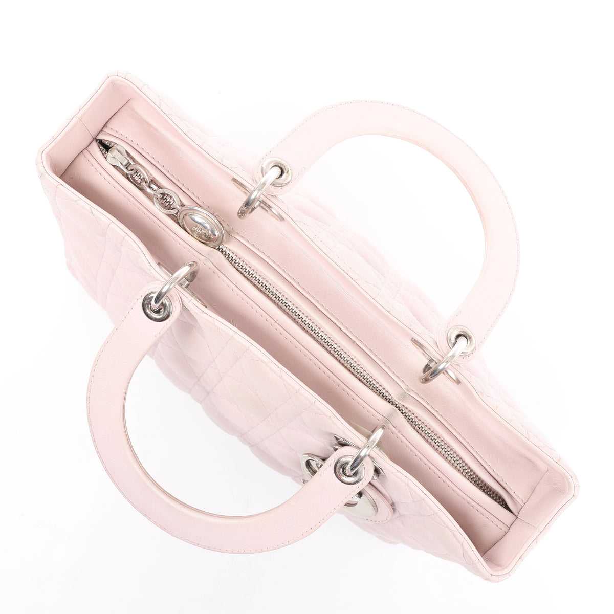 Christian Dior Lady Dior Large Cannage Leather 2Way Handbag in Pink