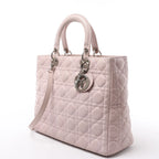 Christian Dior Lady Dior Large Cannage Leather 2Way Handbag in Pink