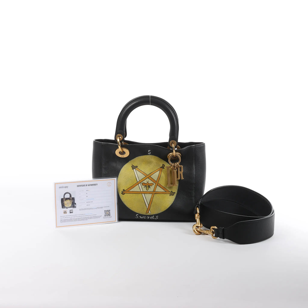 Dior Lady Dior Medium Swords Motherpeace Tarot 2Way Handbag in Black