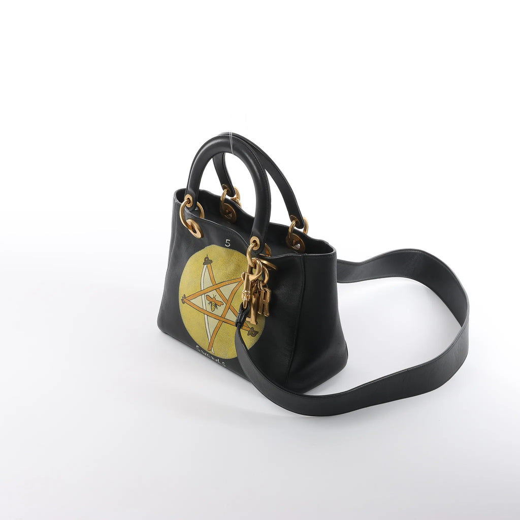 Dior Lady Dior Medium Swords Motherpeace Tarot 2Way Handbag in Black