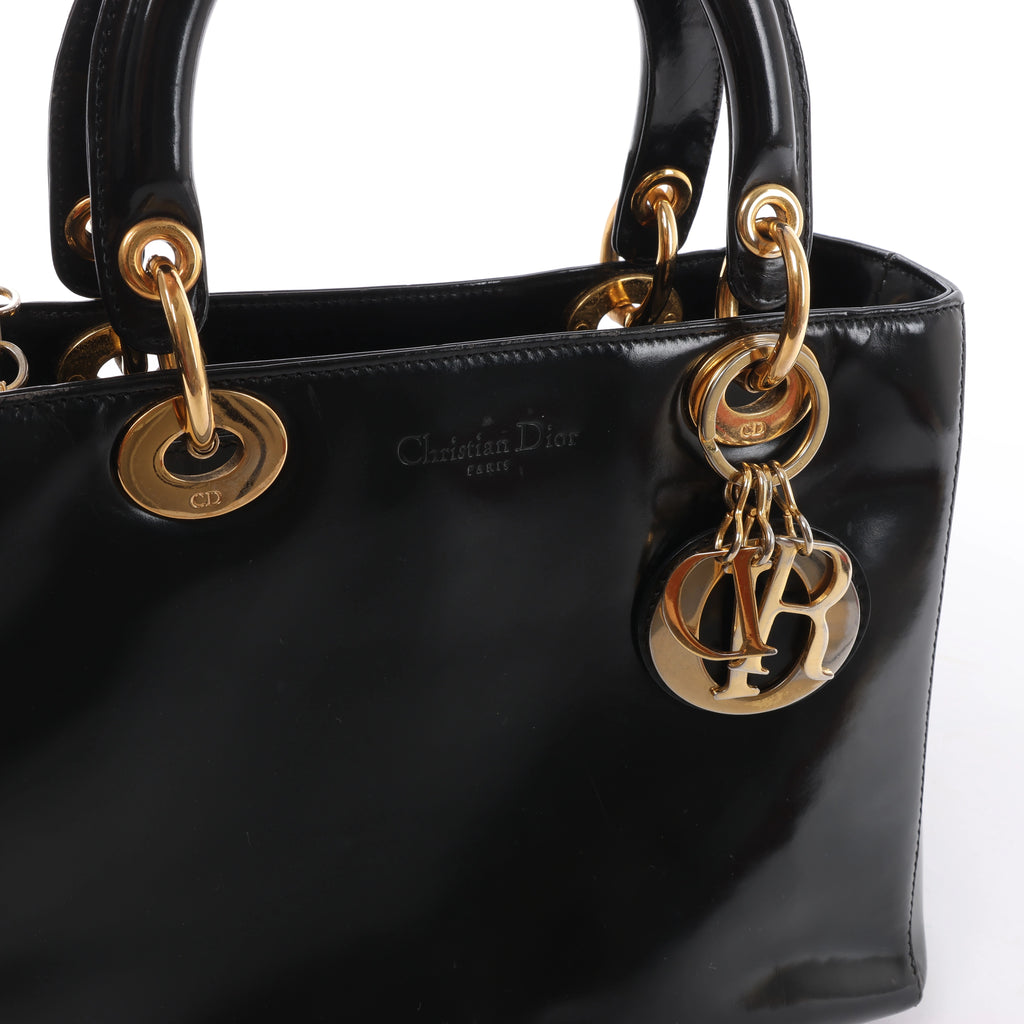 Bolso de hombro grande de lona Dior Book Tote en negro y blanco