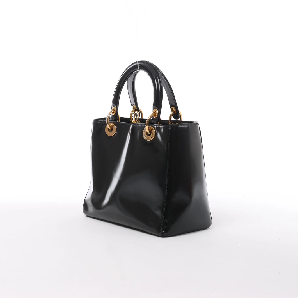 Bolso de hombro grande de lona Dior Book Tote en negro y blanco