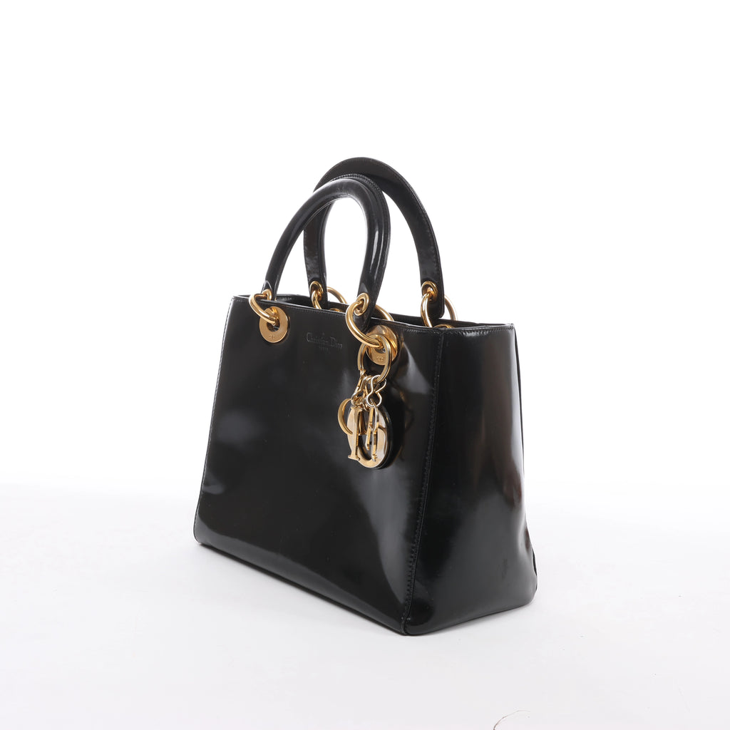 Bolso de hombro grande de lona Dior Book Tote en negro y blanco