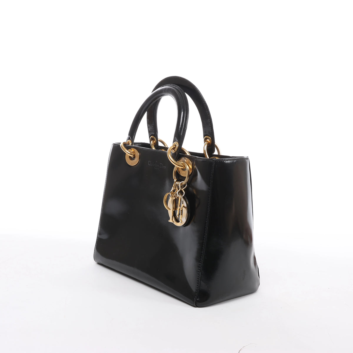 Bolso de hombro grande de lona Dior Book Tote en negro y blanco