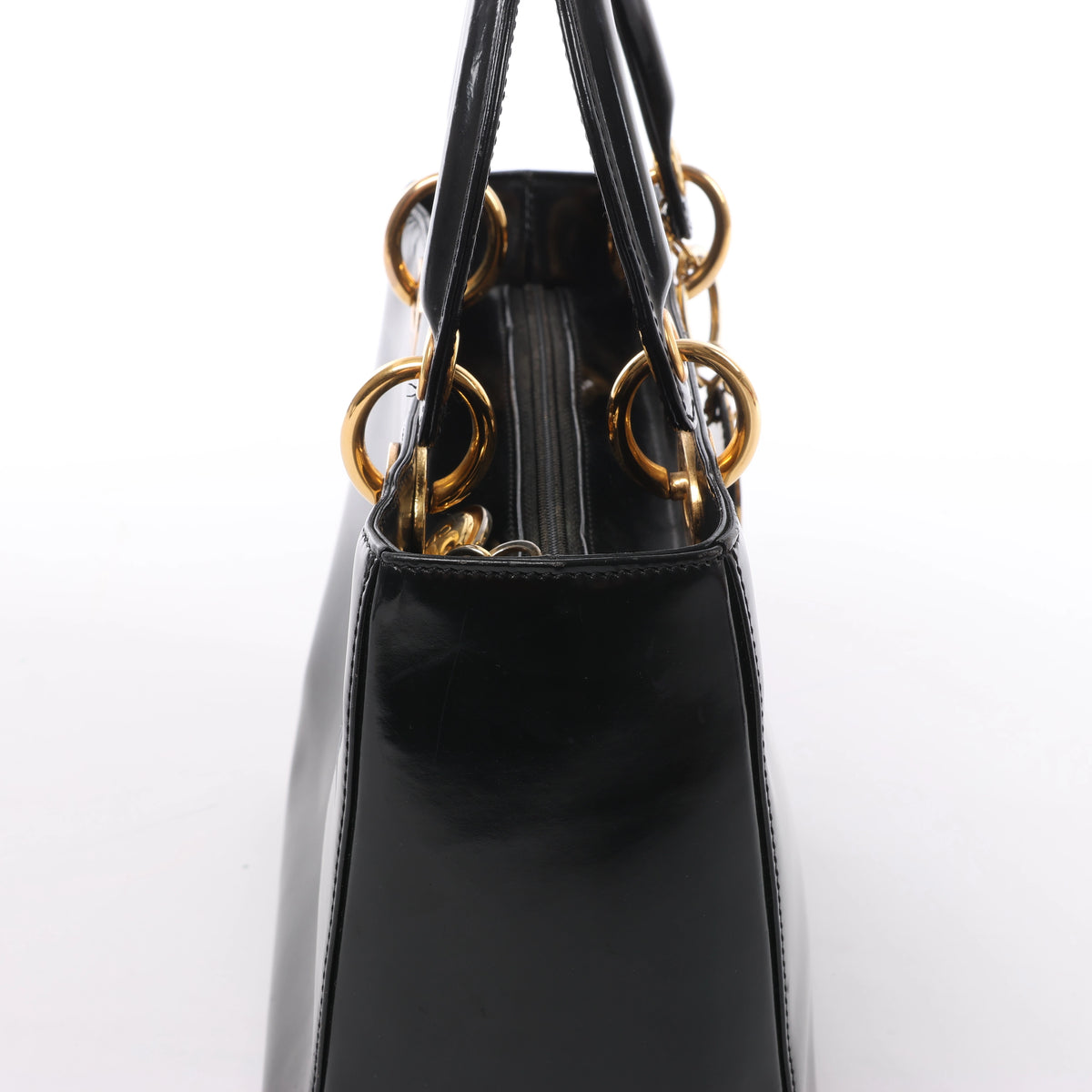 Bolso de hombro grande de lona Dior Book Tote en negro y blanco