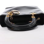 Bolso de hombro grande de lona Dior Book Tote en negro y blanco