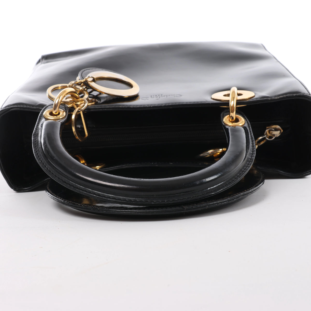 Bolso de hombro grande de lona Dior Book Tote en negro y blanco