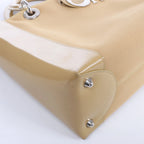Christian Dior Lady Dior Leather x Canvas Handbag in Beige
