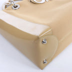 Christian Dior Lady Dior Leather x Canvas Handbag in Beige