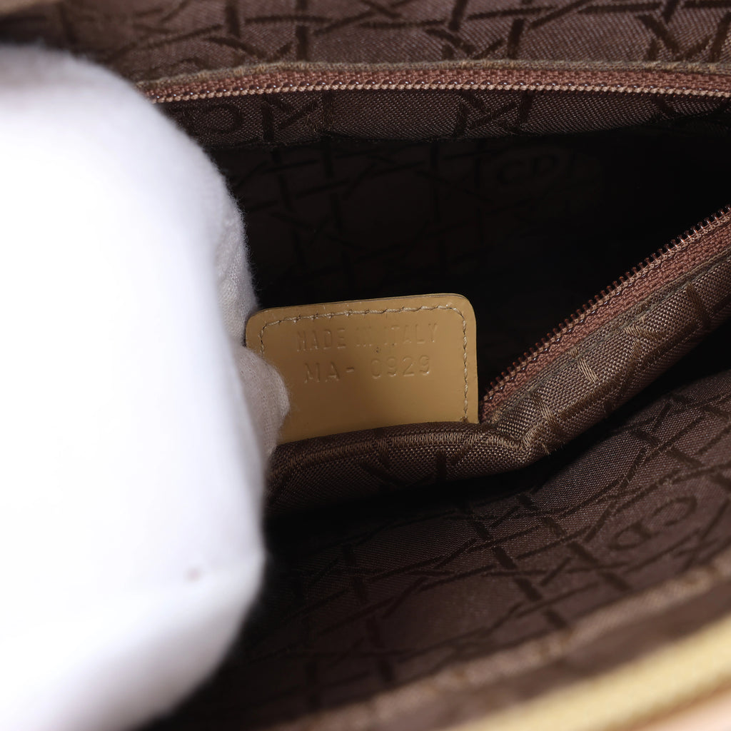 Christian Dior Lady Dior Leather x Canvas Handbag in Beige
