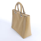 Christian Dior Lady Dior Leather x Canvas Handbag in Beige