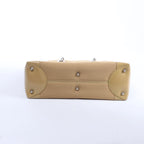 Christian Dior Lady Dior Leather x Canvas Handbag in Beige