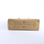 Christian Dior Lady Dior Leather x Canvas Handbag in Beige