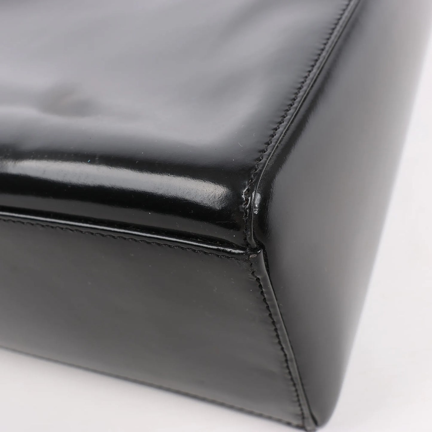 Dior Lady Dior Large Patent Leather 2Way Handbag in Black