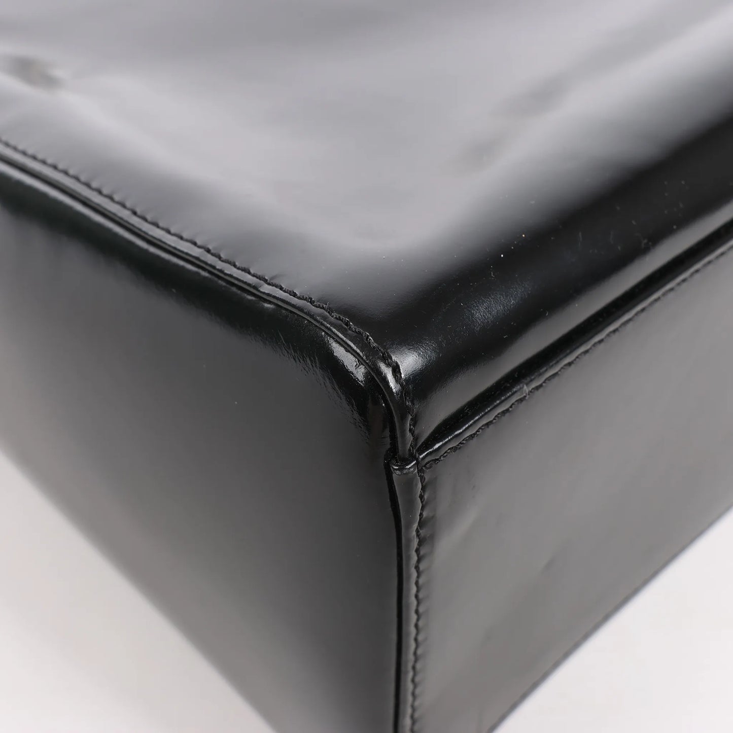 Dior Lady Dior Large Patent Leather 2Way Handbag in Black