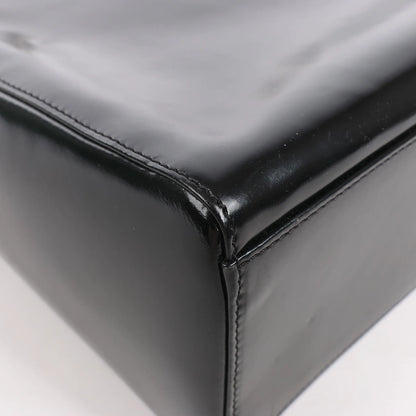 Dior Lady Dior Large Patent Leather 2Way Handbag in Black