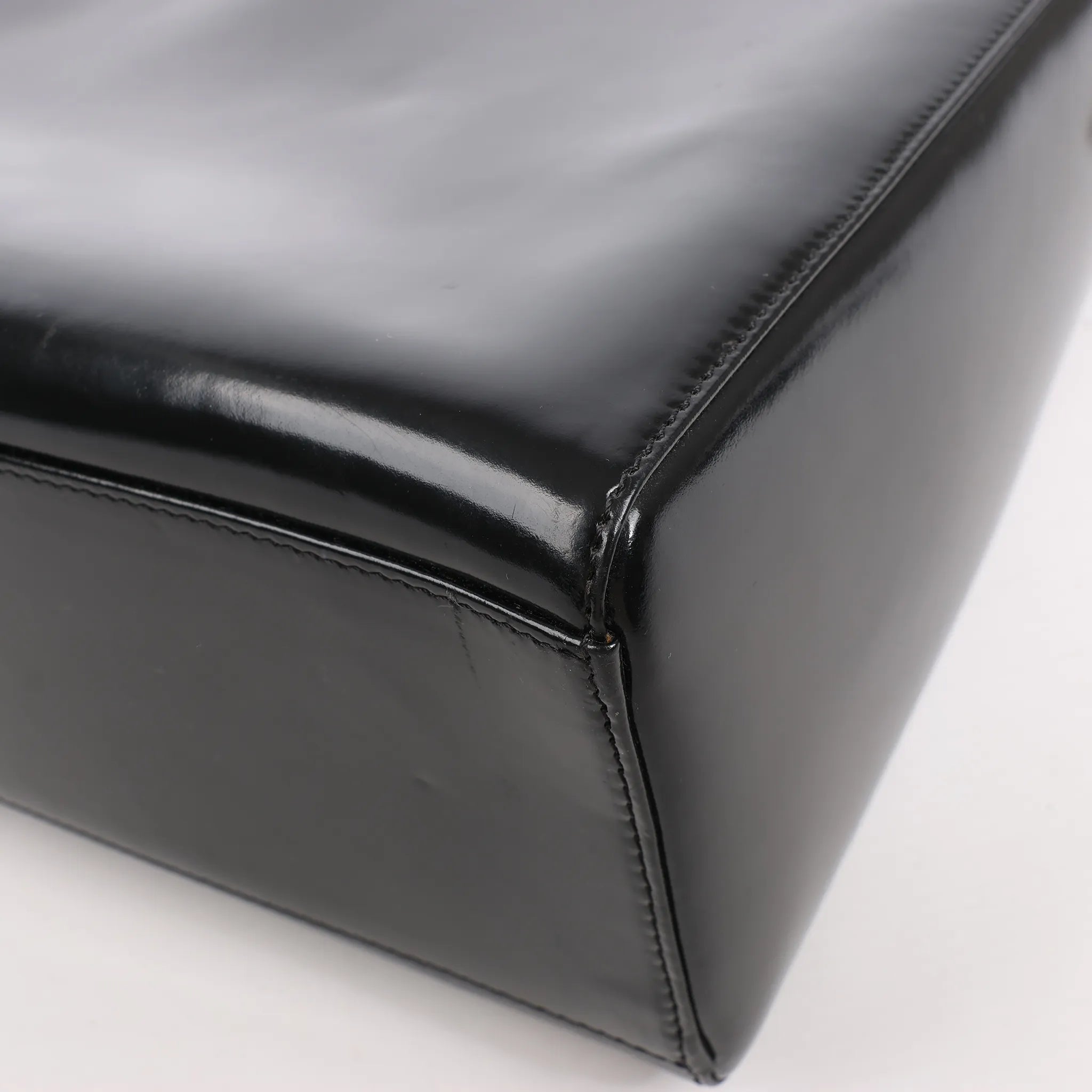 Dior Lady Dior Large Patent Leather 2Way Handbag in Black
