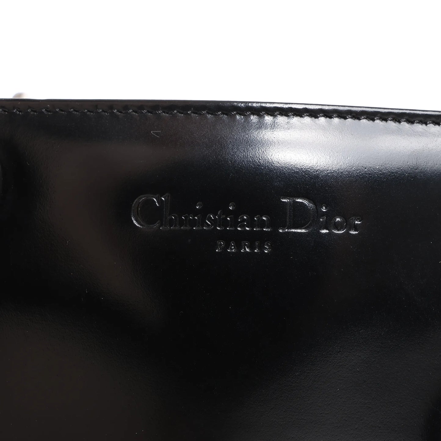Dior Lady Dior Large Patent Leather 2Way Handbag in Black