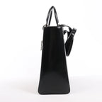 Dior Lady Dior Large Patent Leather 2Way Handbag in Black