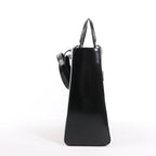 Dior Lady Dior Large Patent Leather 2Way Handbag in Black