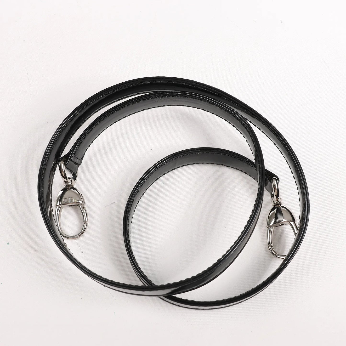 Dior Lady Dior Large Patent Leather 2Way Handbag in Black