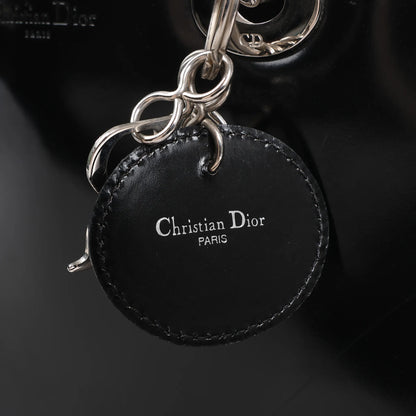 Dior Lady Dior Large Patent Leather 2Way Handbag in Black