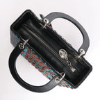 Dior Lady Dior Sequins Medium Handbag in Navy Blue