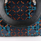 Dior Lady Dior Sequins Medium Handbag in Navy Blue