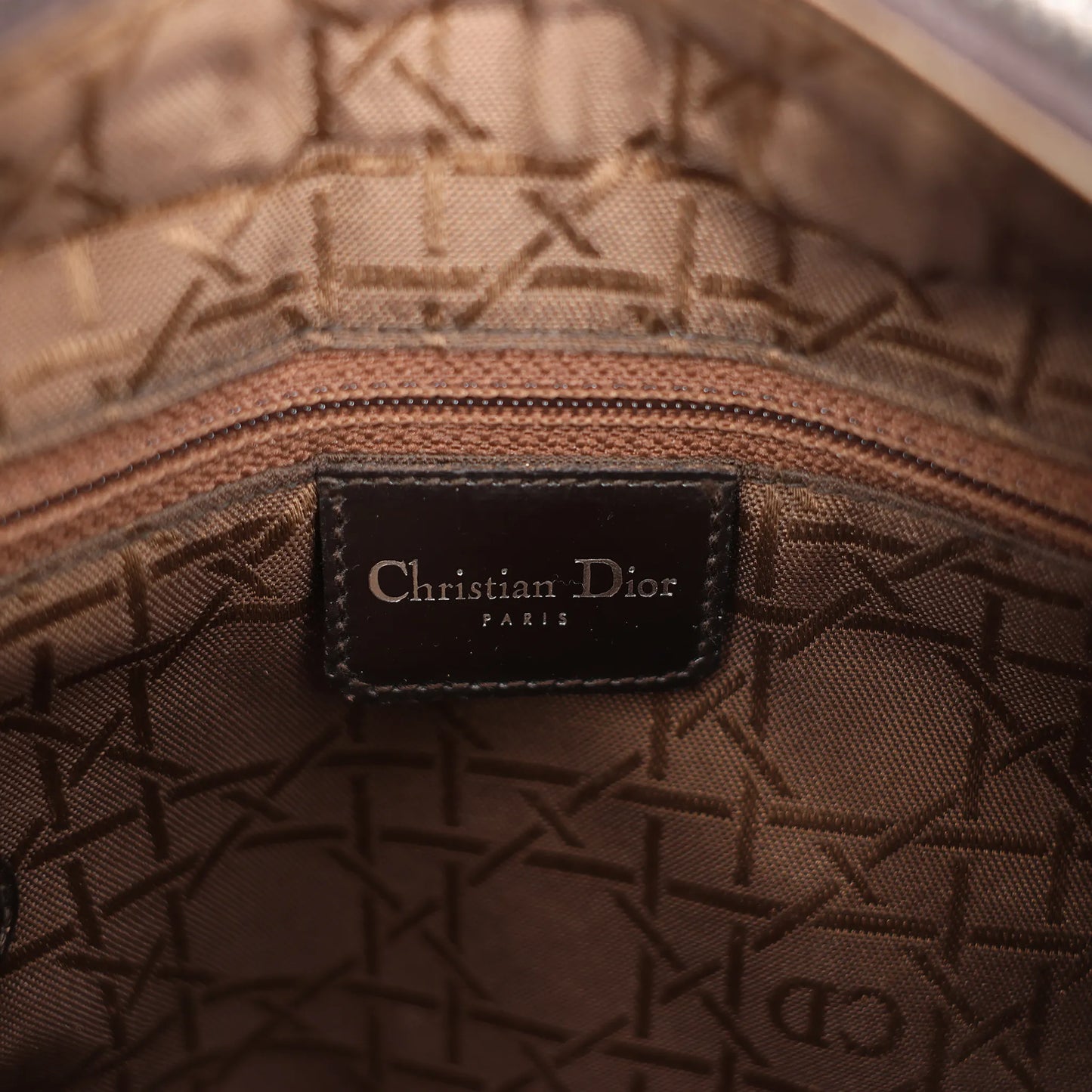 Dior Lady Dior Cannage Nylon x Leather 2Way Handbag in Brown