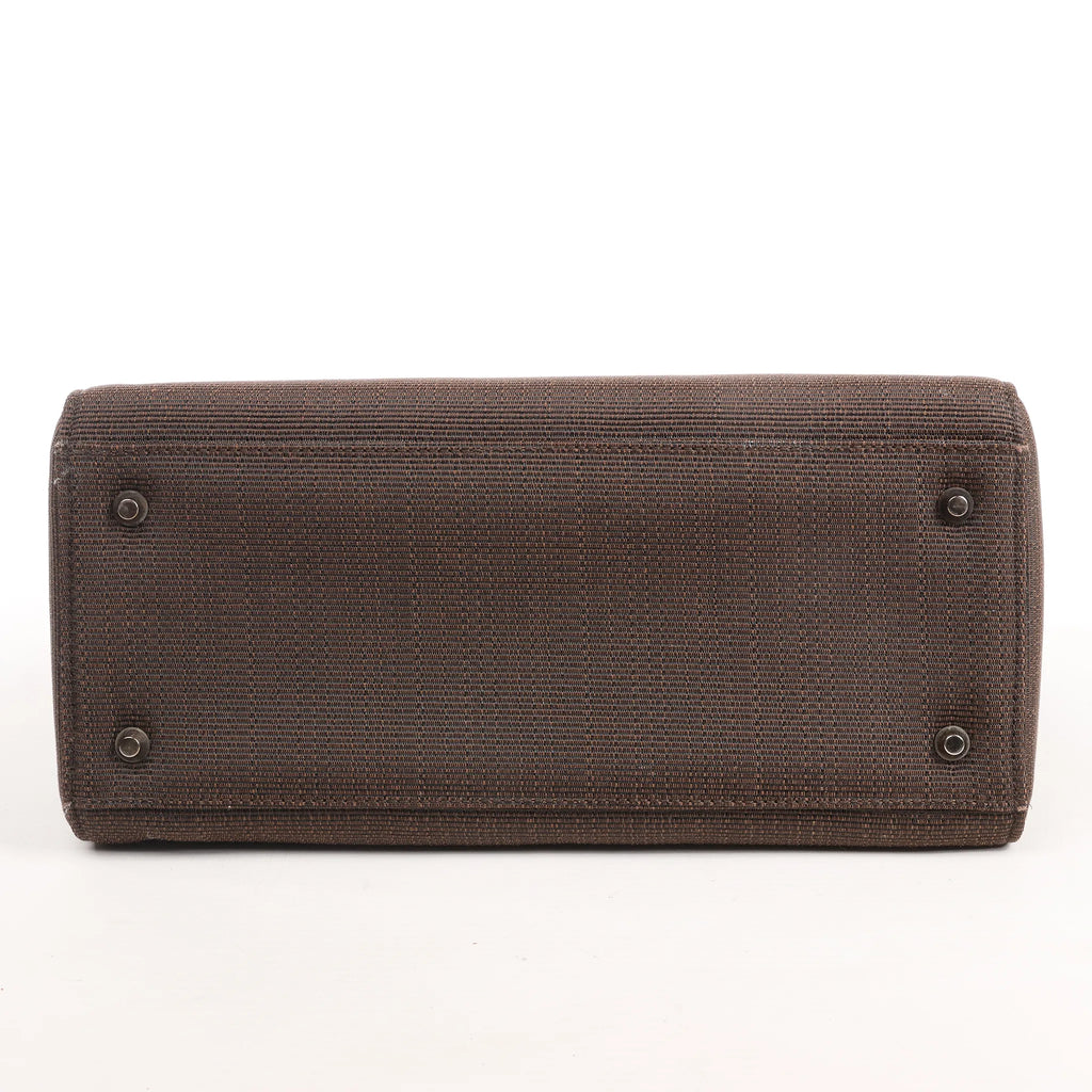 Dior Lady Dior Cannage Nylon x Leather 2Way Handbag in Brown