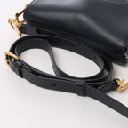 Christian Dior Saddle Mini Oblique x Leather Crossvody Bag in Navy Blue