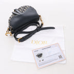 Christian Dior Saddle Mini Oblique x Leather Crossvody Bag in Navy Blue
