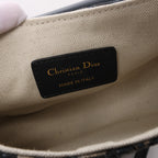 Christian Dior Saddle Mini Oblique x Leather Crossvody Bag in Navy Blue