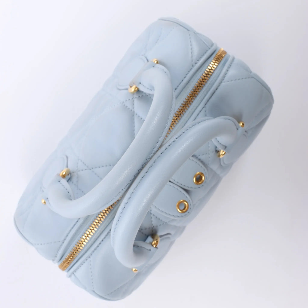 Dior Macrocanage Groove 20 Leather 2Way Handbag in Blue