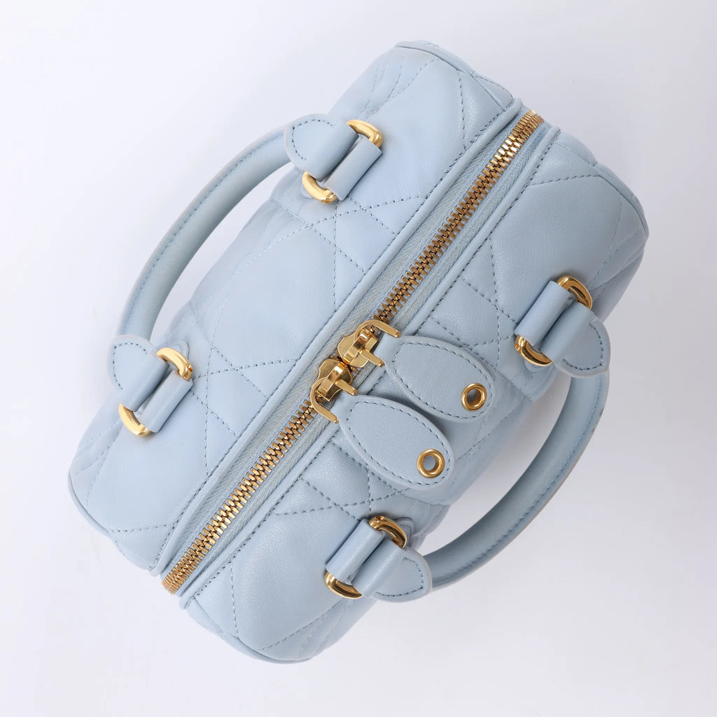 Dior Macrocanage Groove 20 Leather 2Way Handbag in Blue