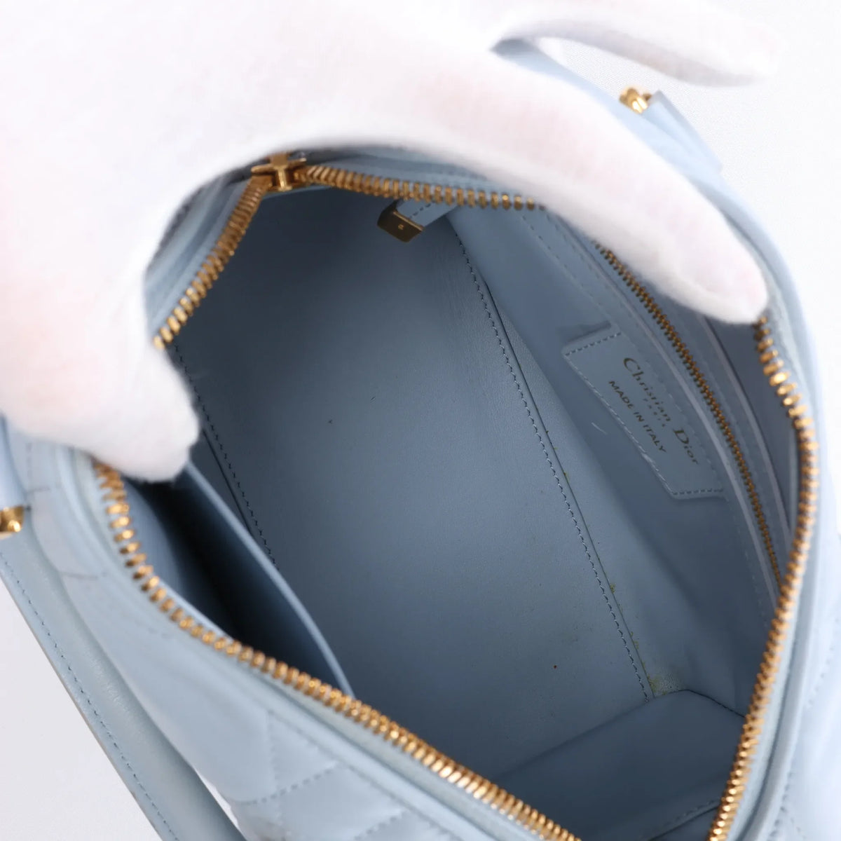 Dior Macrocanage Groove 20 Leather 2Way Handbag in Blue