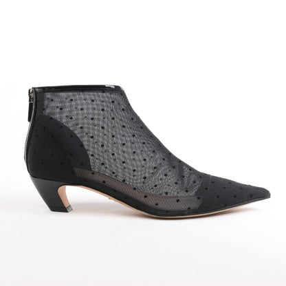 Dior Mesh DIOR PRETTY Ankle Boots in Black, Size 37.5 EU