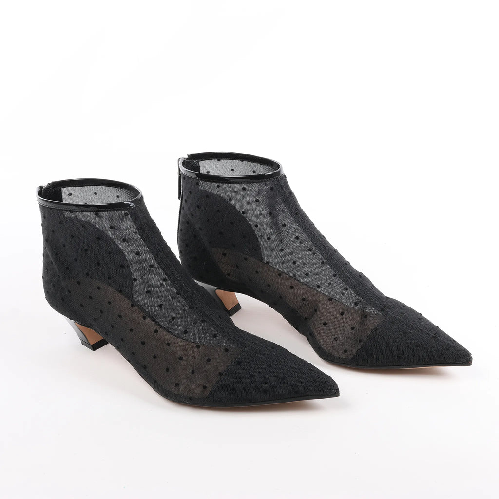 Dior Mesh DIOR PRETTY Ankle Boots in Black, Size 37.5 EU