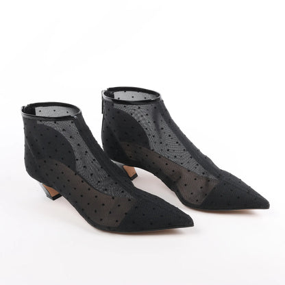 Dior Mesh DIOR PRETTY Ankle Boots in Black, Size 37.5 EU