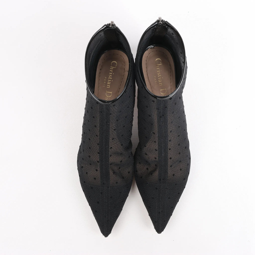 Dior Mesh DIOR PRETTY Ankle Boots in Black, Size 37.5 EU
