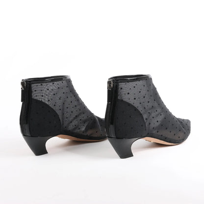 Dior Mesh DIOR PRETTY Ankle Boots in Black, Size 37.5 EU