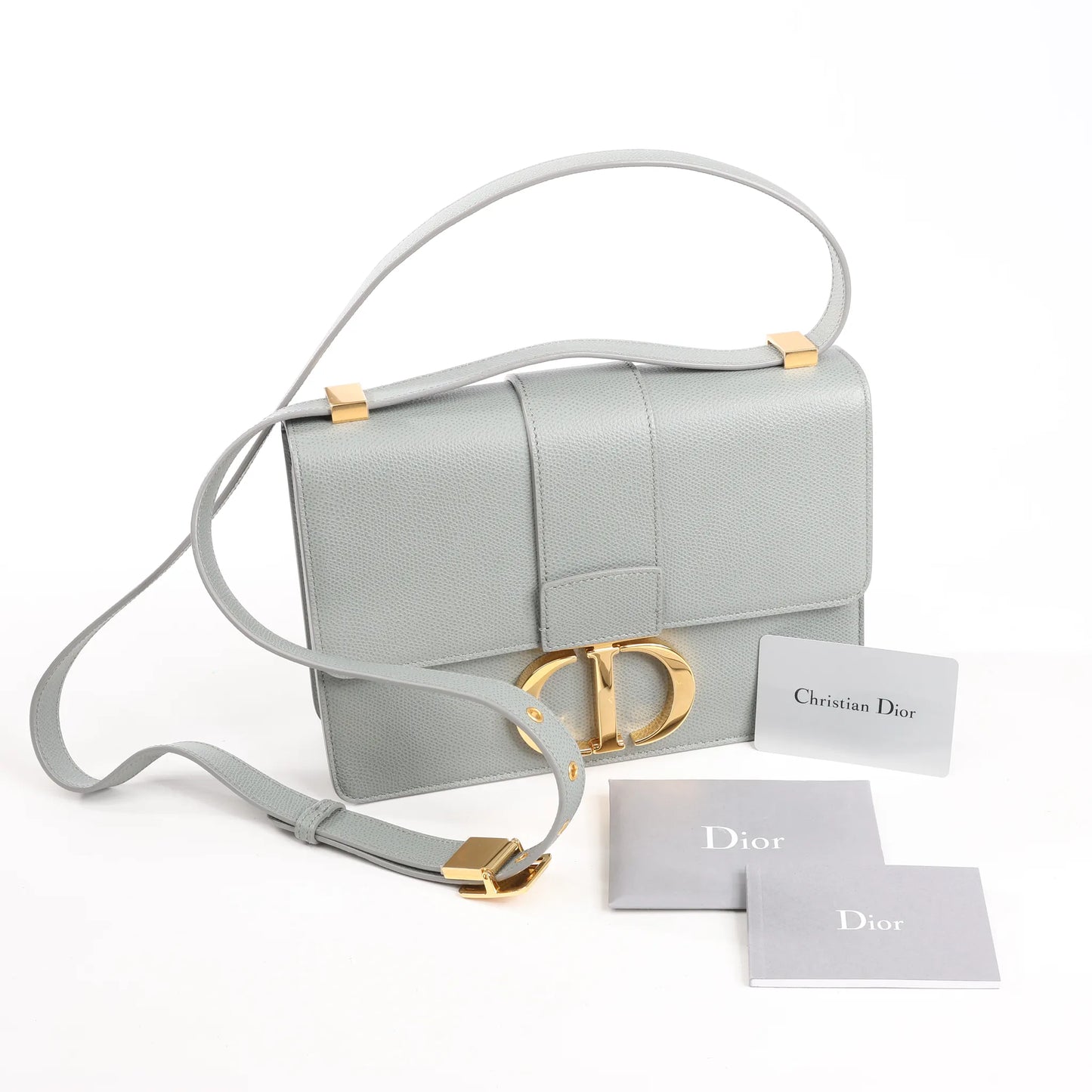 Dior Montaigne 30 Leather Shoulder bag in Gray