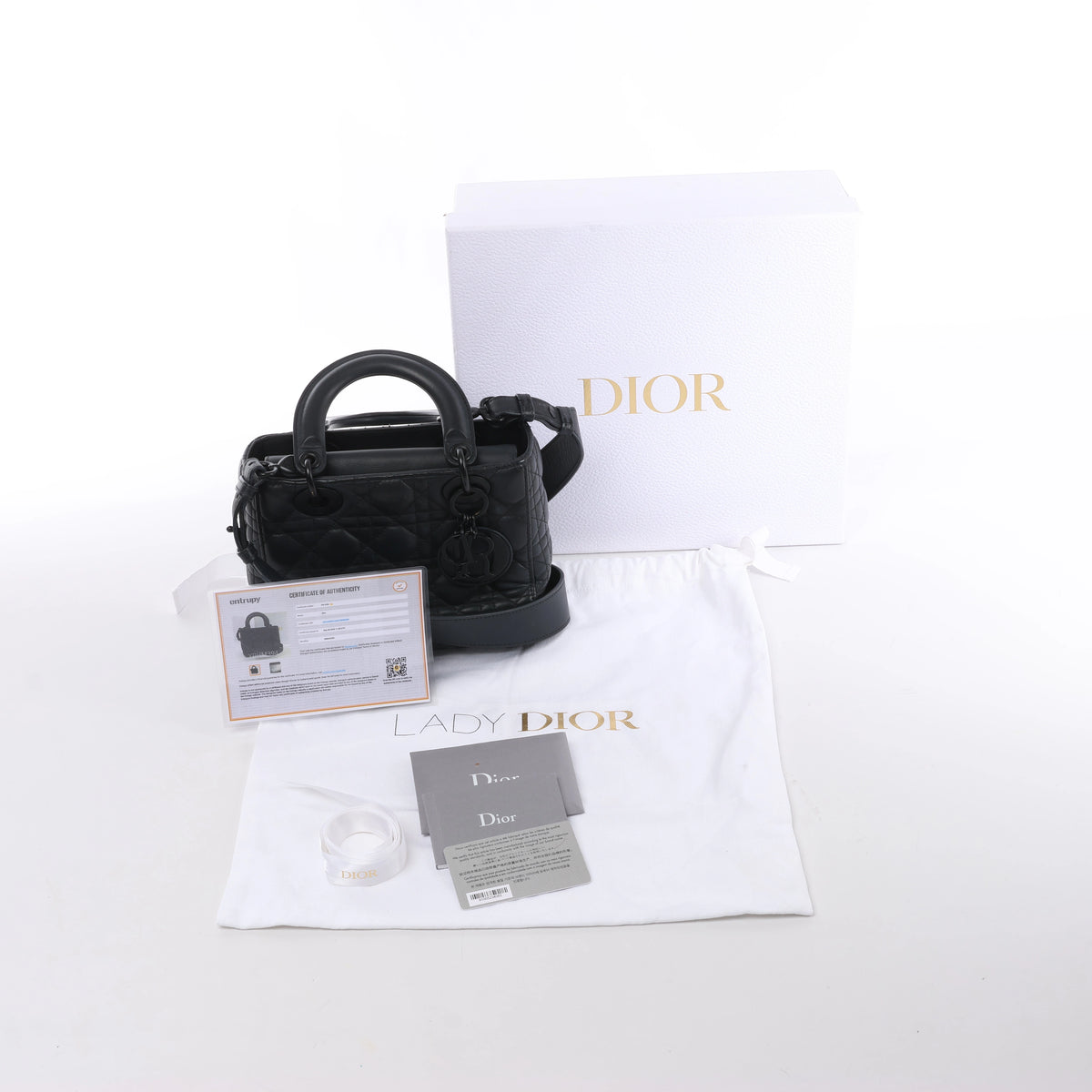 Bolso de mano mediano de dos vías de piel Cannage de Christian Dior en color camello