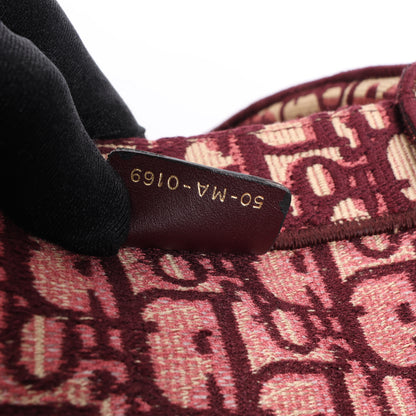 Grand sac bandoulière oblique en toile Christian Dior Book Tote bordeaux
